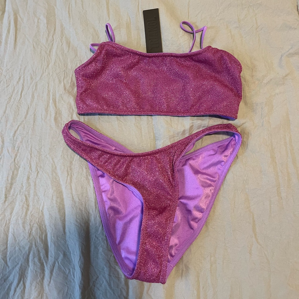 TRIANGL Pink Glitter Bikini Set